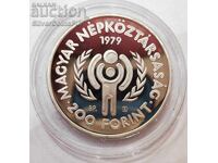 Silver 200 Forint Year of the Child 1979 Hungary