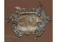 Старинна ръчно изработена бронова купа поставка за бюро