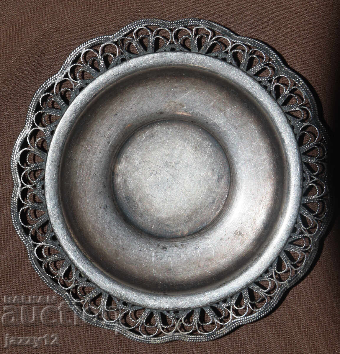 Delivery of Small Silver-Plated Decorative Dish USSR Filigree