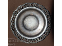 Mica farfurie decorativă argintată SSSR filigran