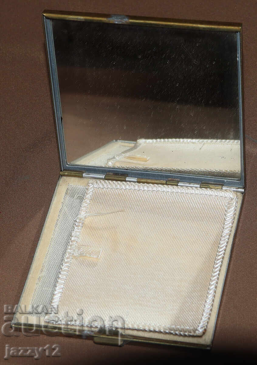 Παλιά ορειχάλκινη πούδρα με καθρέφτη - 5