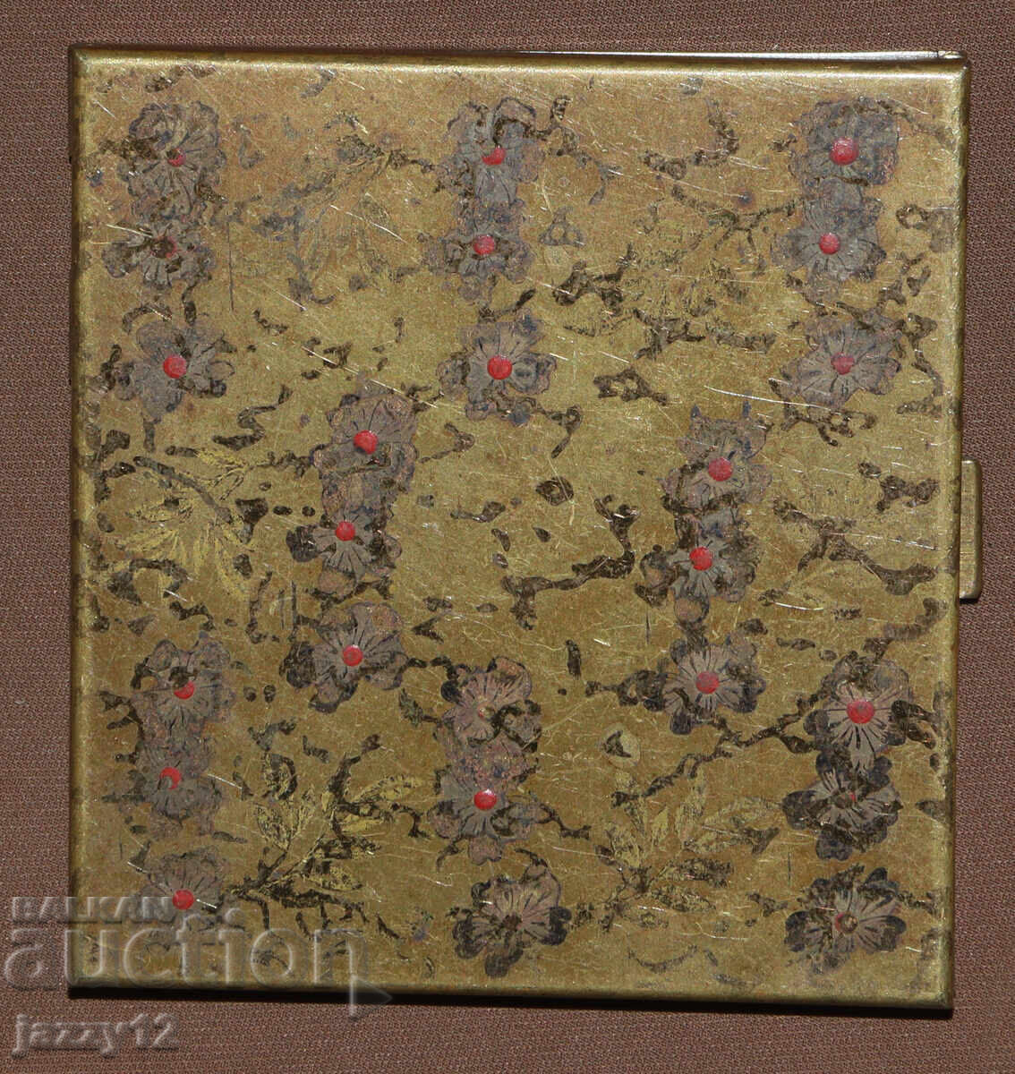 Παλιά ορειχάλκινη πούδρα με καθρέφτη