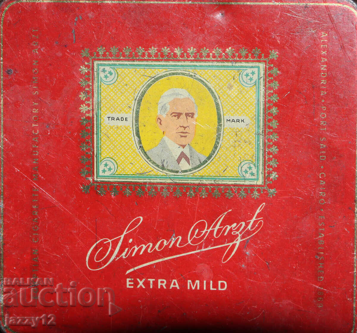 Δημοπρασία Παλαιό λιθογραφημένο μεταλλικό κουτί τσιγάρων Simon Arzt