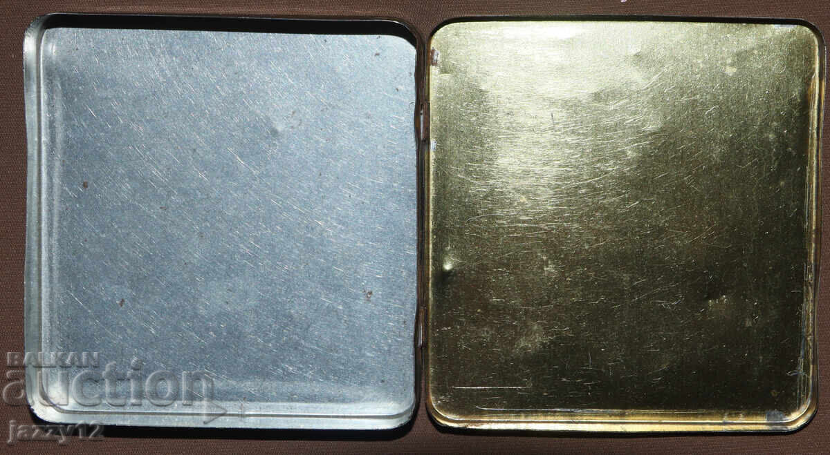 Παράδοση Παλαιό λιθογραφημένο μεταλλικό κουτί τσιγάρων Simon Arzt