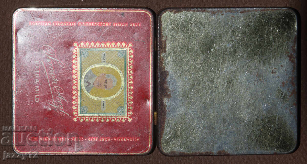 Παλαιό λιθογραφημένο μεταλλικό κουτί τσιγάρων Simon Arzt - 5