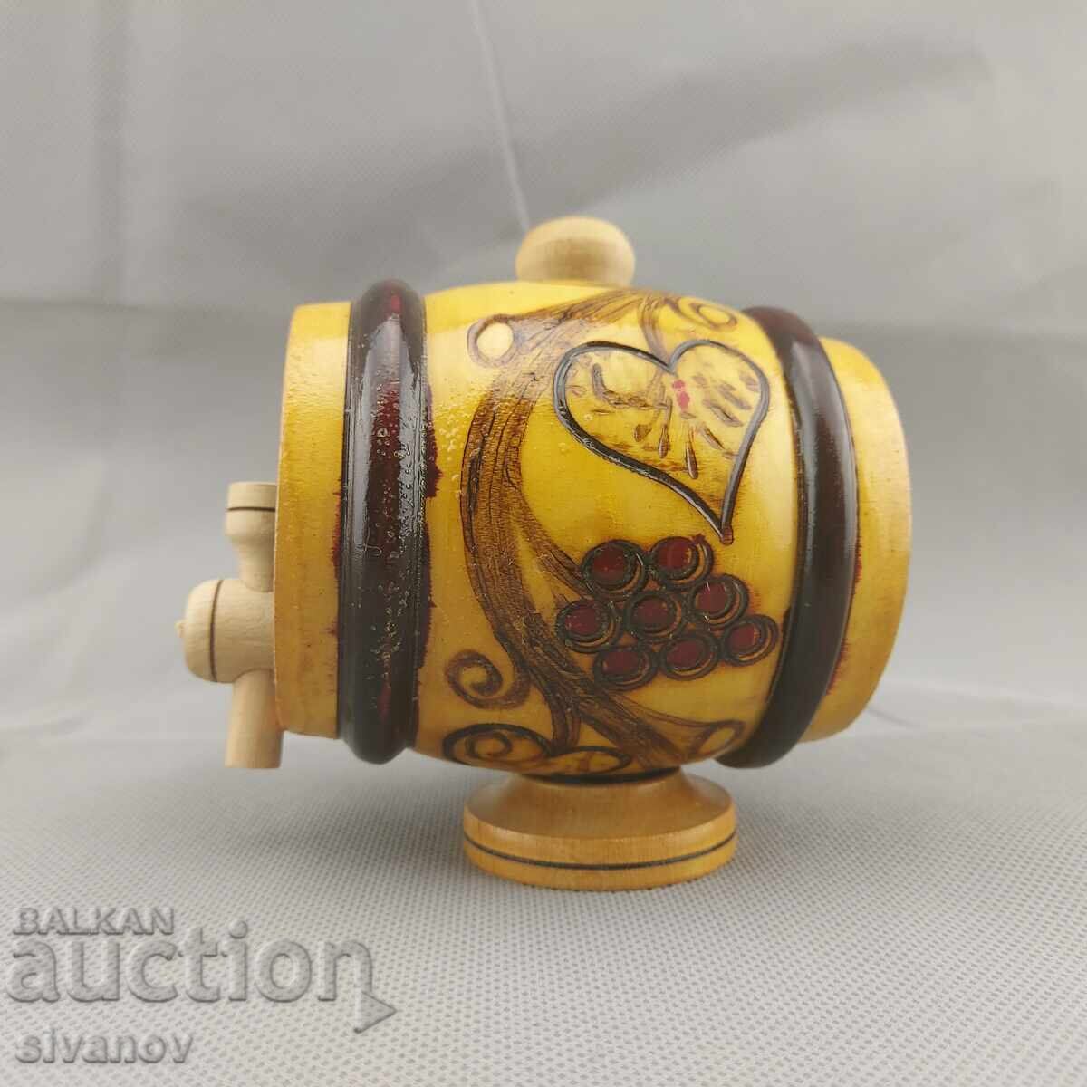 Old wooden barrel, cask, vessel, vat, keg, bucket, small deck