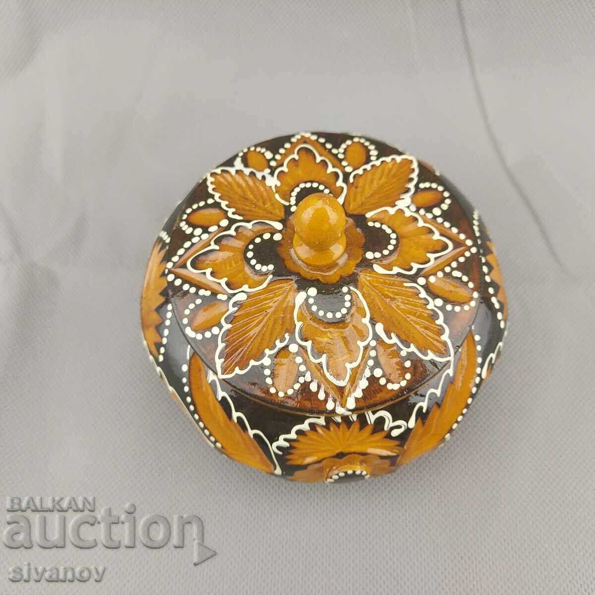 Δημοπρασία Όμορφο παλιό σκαλιστό ξύλινο κουτί κοσμημάτων #2842