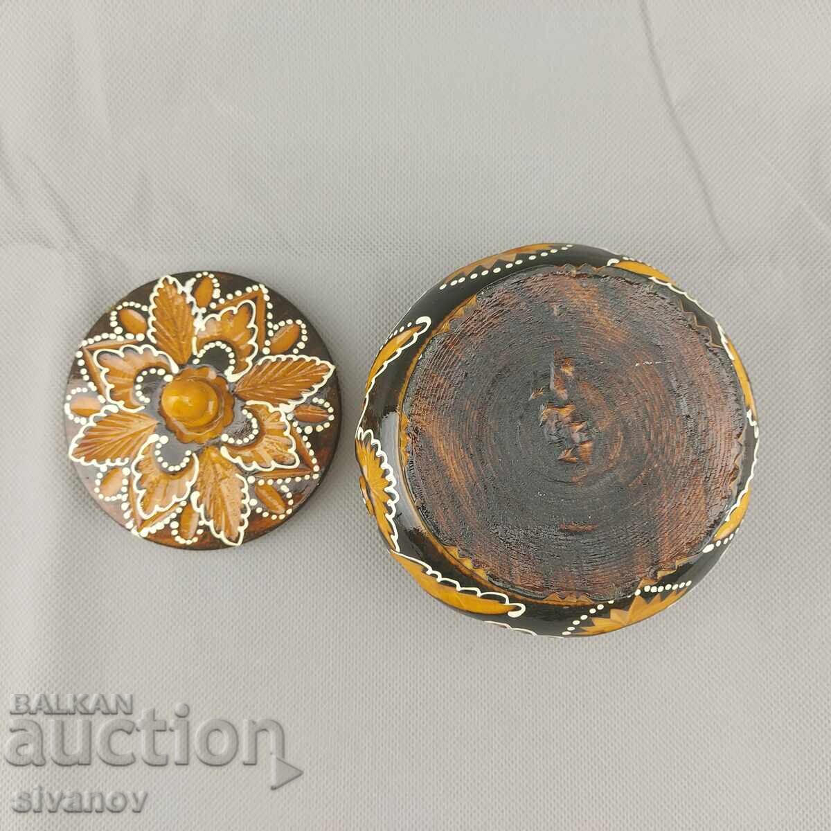 Όμορφο παλιό σκαλιστό ξύλινο κουτί κοσμημάτων #2842 - 5