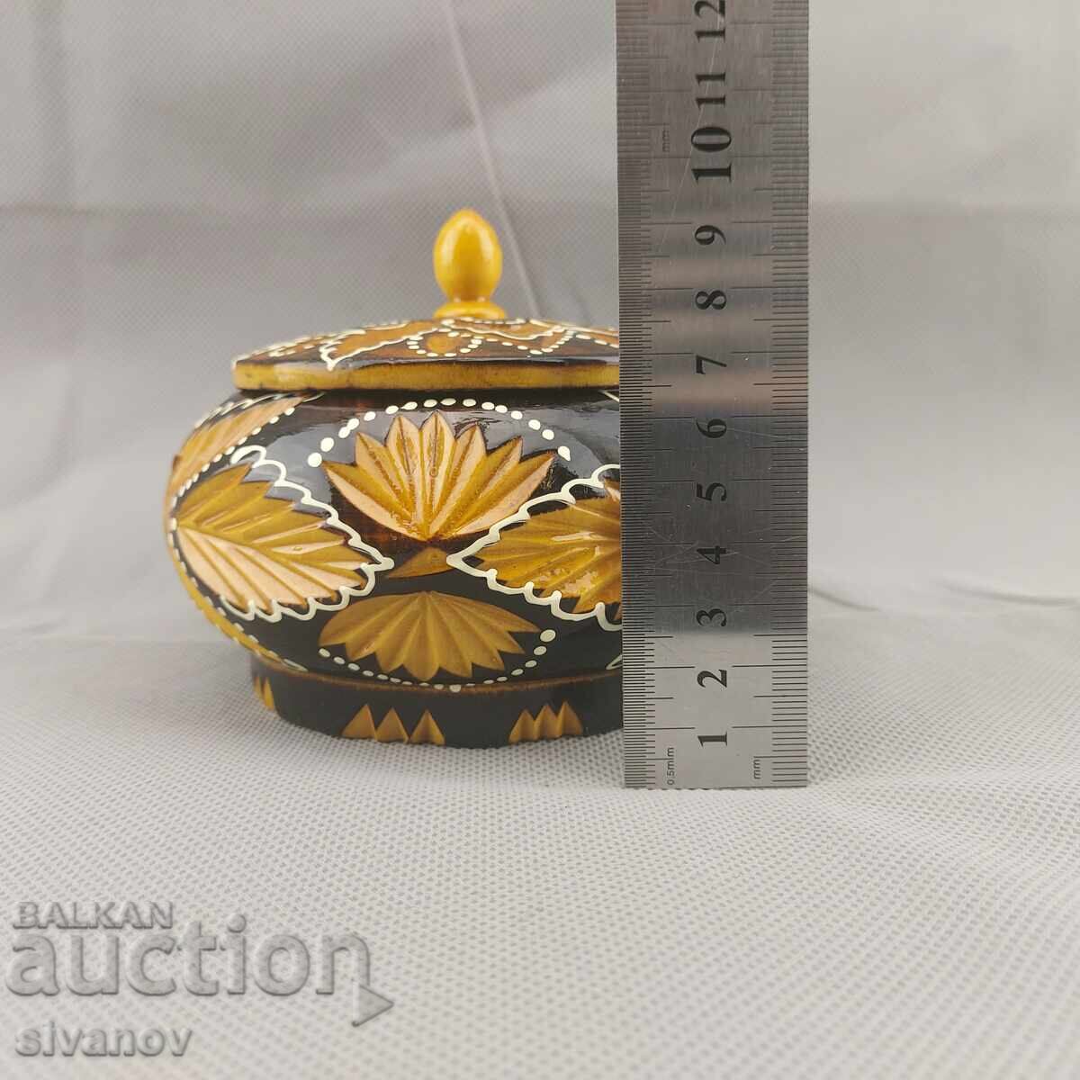 Όμορφο παλιό σκαλιστό ξύλινο κουτί κοσμημάτων #2842 - 6