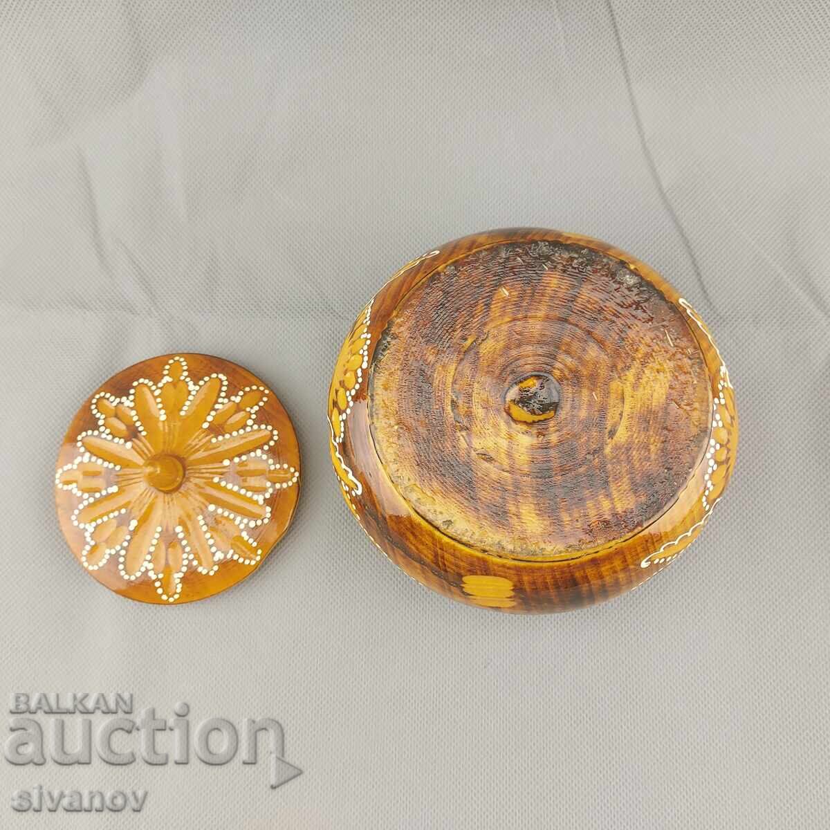 Όμορφο παλιό σκαλιστό ξύλινο κουτί κοσμημάτων #2844 - 5