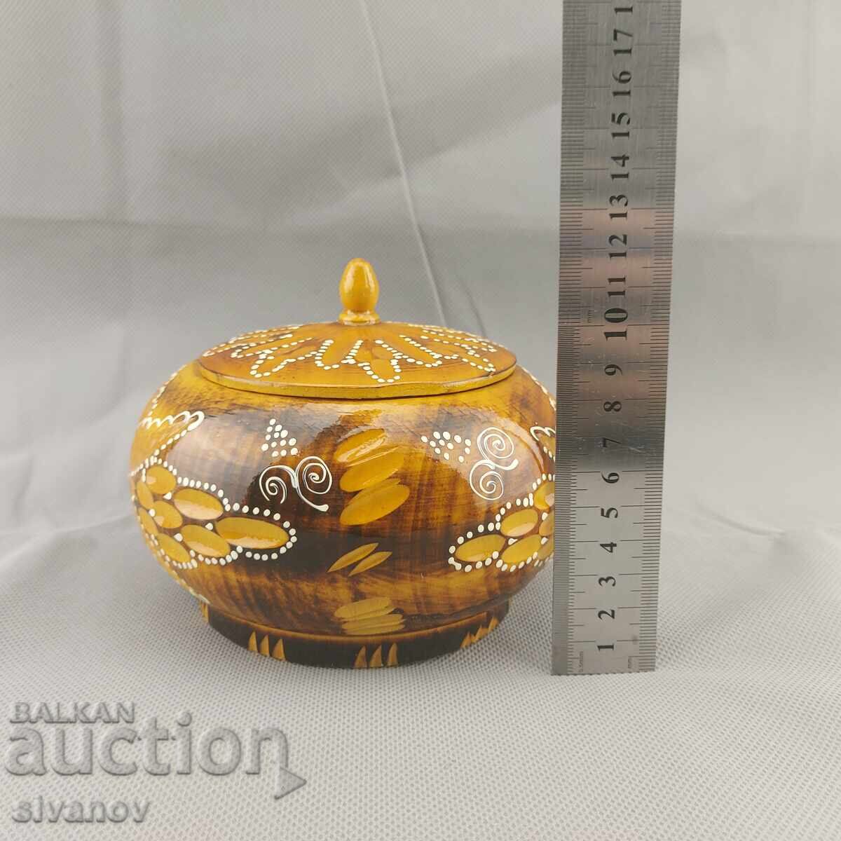 Όμορφο παλιό σκαλιστό ξύλινο κουτί κοσμημάτων #2844 - 6