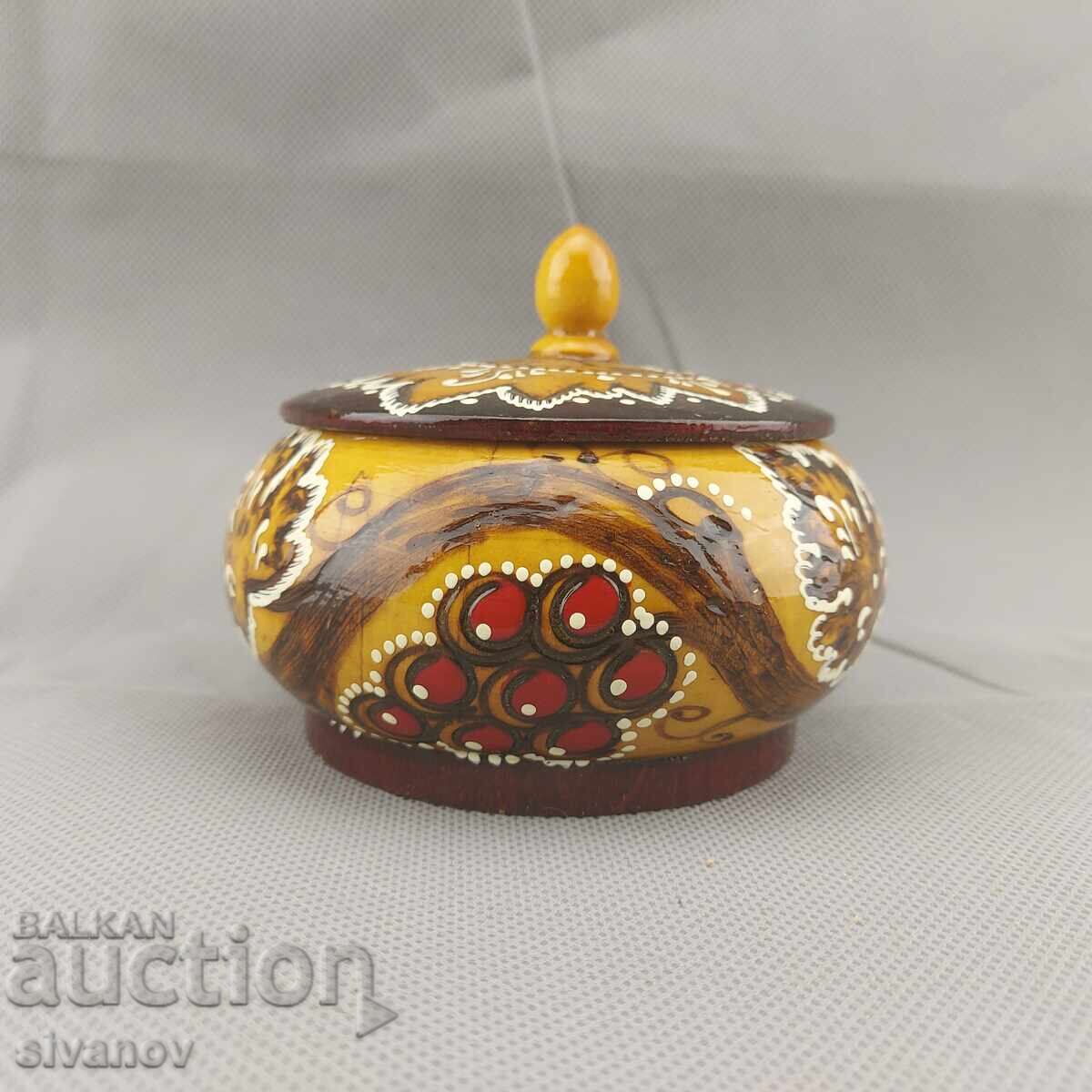 Δημοπρασία Όμορφο παλιό σκαλιστό ξύλινο κουτί κοσμημάτων #2845