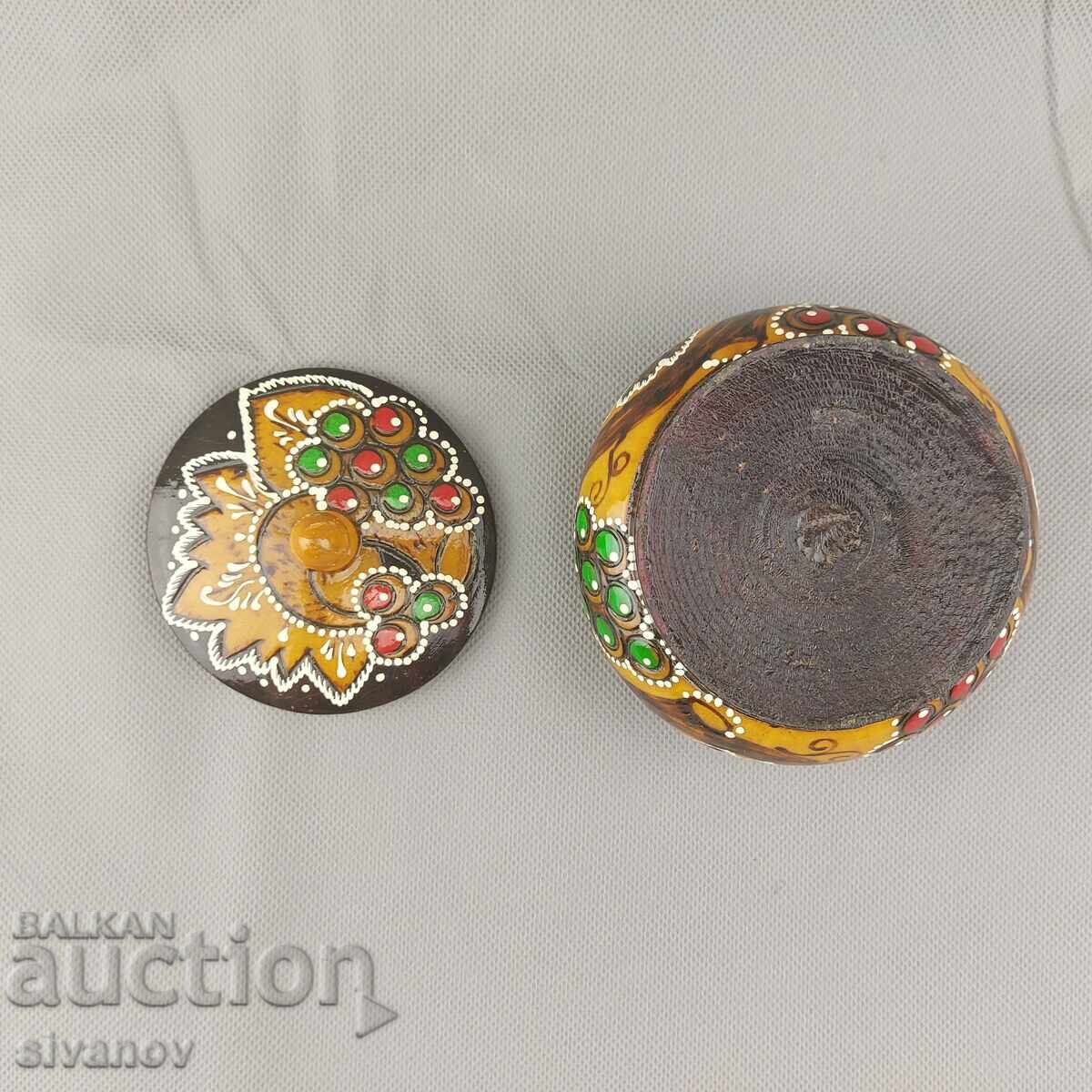 Όμορφο παλιό σκαλιστό ξύλινο κουτί κοσμημάτων #2845 - 5