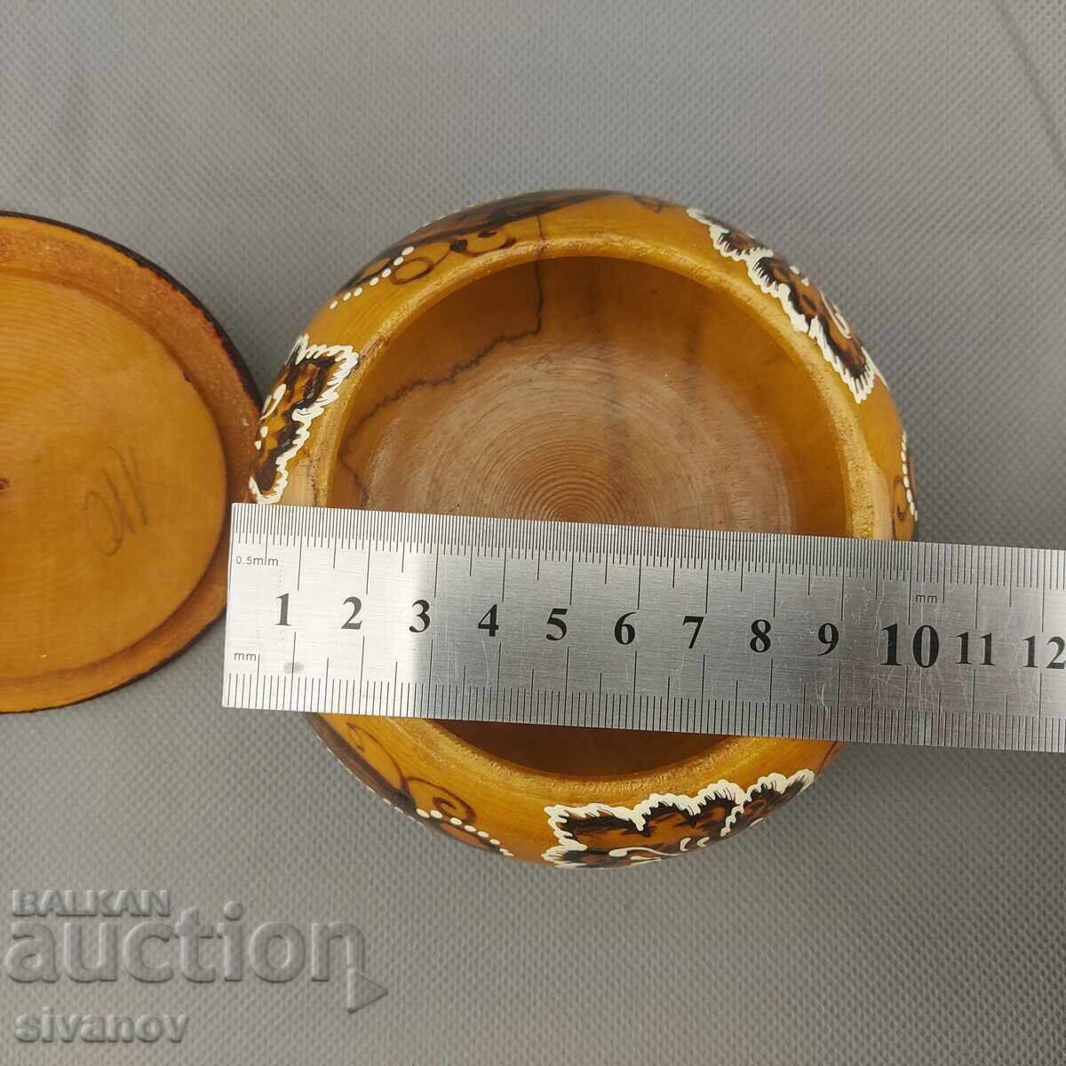 Όμορφο παλιό σκαλιστό ξύλινο κουτί κοσμημάτων #2845 - 7