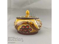 Frumoasă cutie veche din lemn sculptat pentru bijuterii #2845