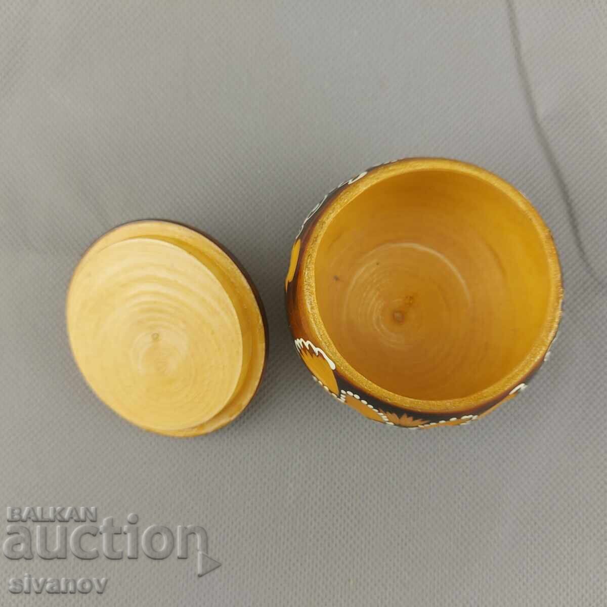 Delivery of Beautiful old carved wooden spice box #2850