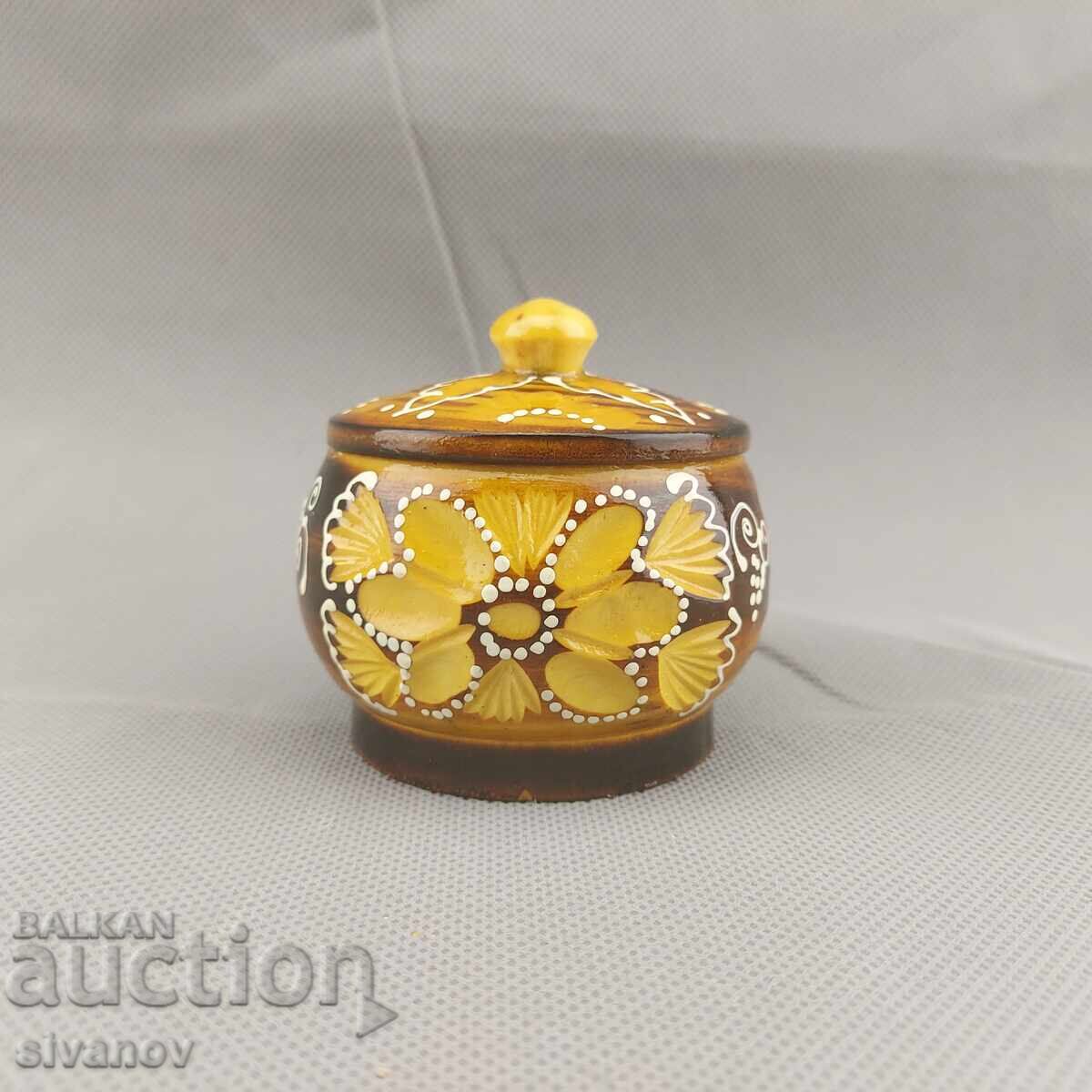 Beautiful old carved wooden spice box #2850