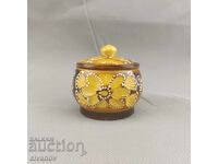 Frumoasă cutie veche din lemn sculptat pentru condimente #2850