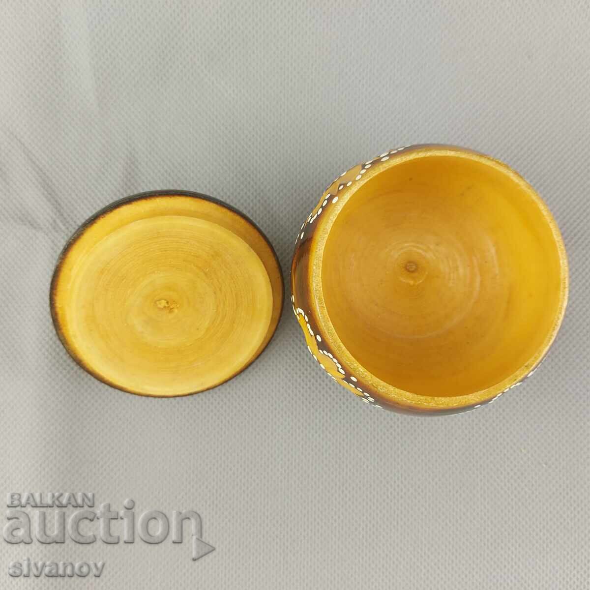 Delivery of Beautiful old carved wooden spice box #2851