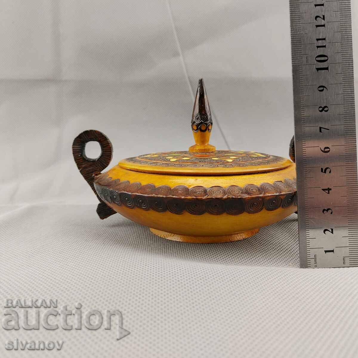 Красива стара ръчно изработена дървена кутия за бижута #2852 - 6