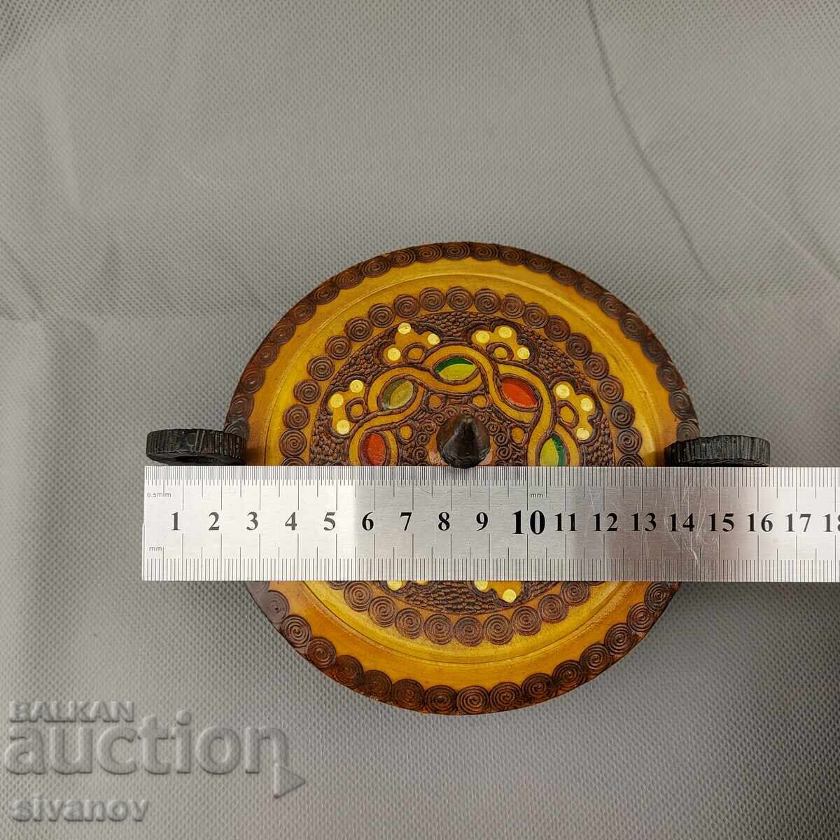 Красива стара ръчно изработена дървена кутия за бижута #2852 - 7