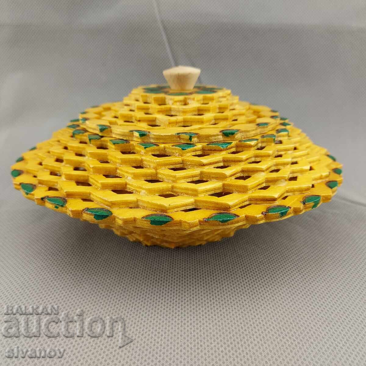 Δημοπρασία Όμορφο παλιό χειροποίητο ξύλινο κουτί κοσμημάτων #2853