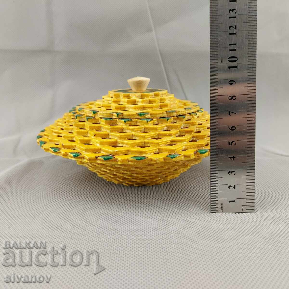 Όμορφο παλιό χειροποίητο ξύλινο κουτί κοσμημάτων #2853 - 6