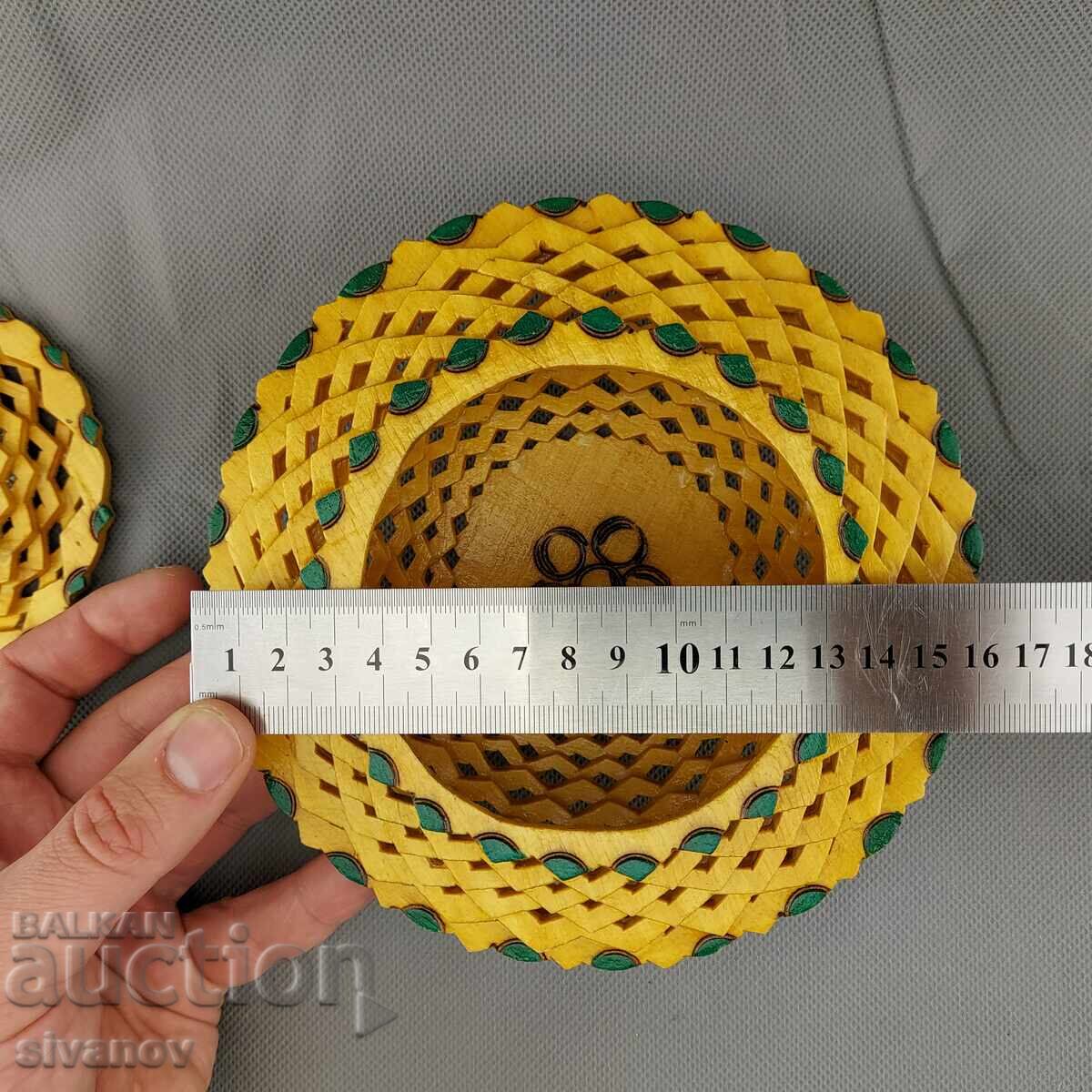 Όμορφο παλιό χειροποίητο ξύλινο κουτί κοσμημάτων #2853 - 7