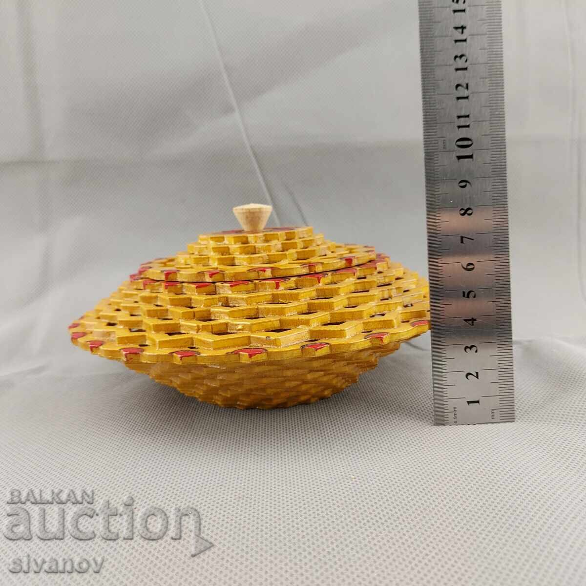 Beautiful old handmade wooden jewelry box #2854 - 6 Beautiful old handmade wooden jewelry box #2854 - 6