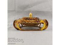 Beautiful old handmade wooden jewelry box #2855