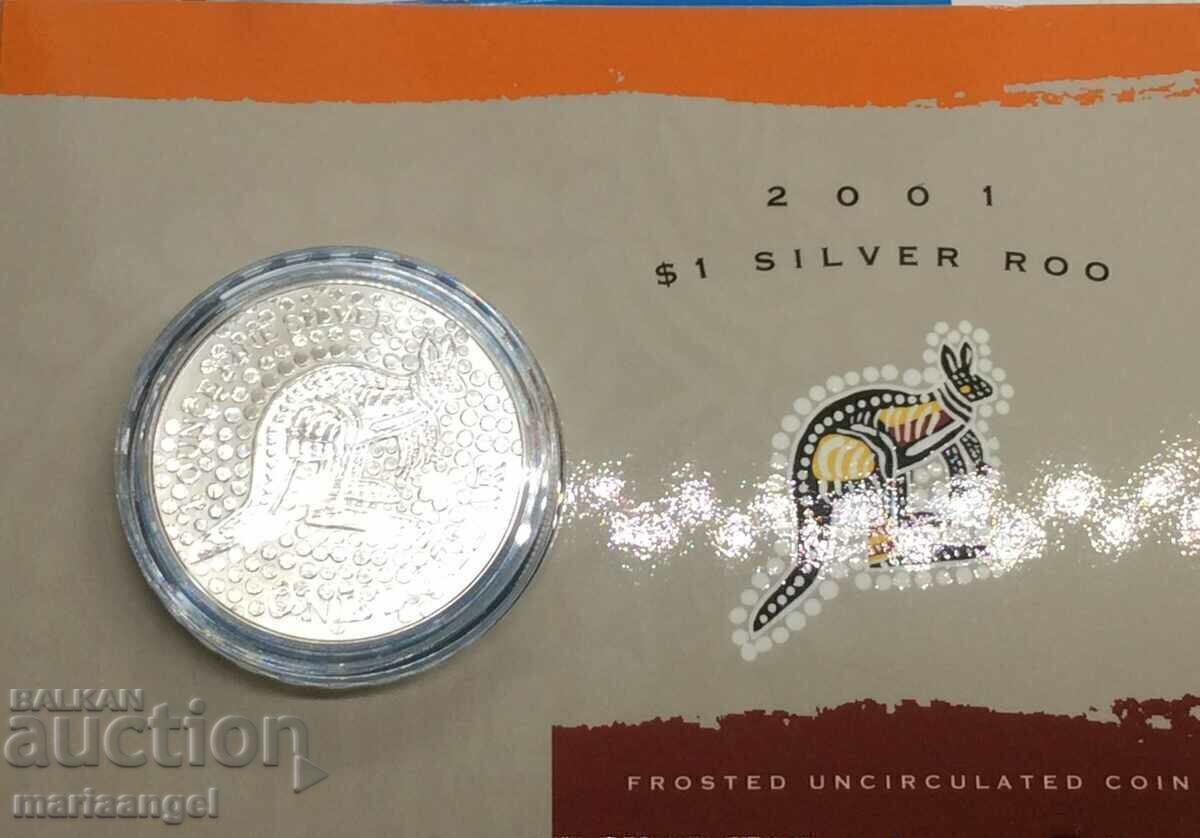 Δημοπρασία 1 δολάριο 2001 1 Oz 31,1γρ Αυστραλία Ουγγιά UNC PROOF