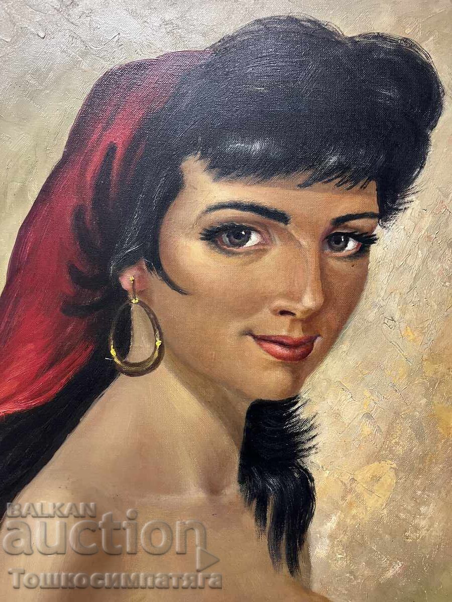 Δημοπρασία Πορτρέτο ζωγραφικής όμορφης γυναίκας