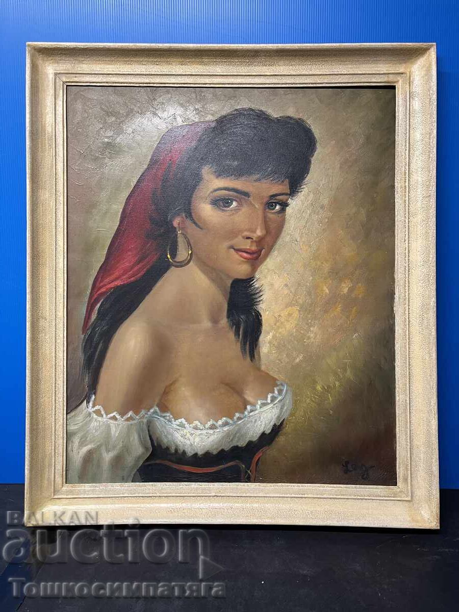 Πορτρέτο ζωγραφικής όμορφης γυναίκας