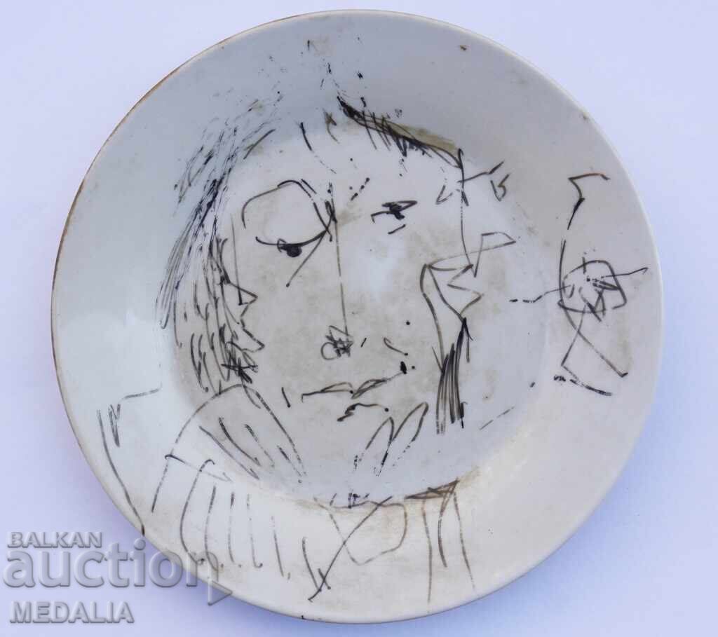 Georgy Trifonov - "Portrait" - painted porcelain plate Georgy Trifonov - "Portrait" - painted porcelain plate