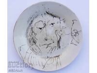 Georgy Trifonov - "Portrait" - painted porcelain plate