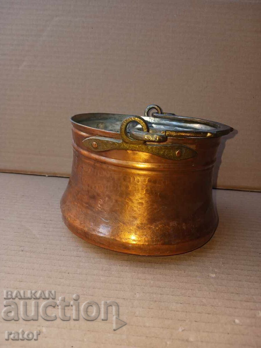 Δημοπρασία Όμορφο παλιό χάλκινο, χάλκινο καζάνι, κανάτι, κανάτα