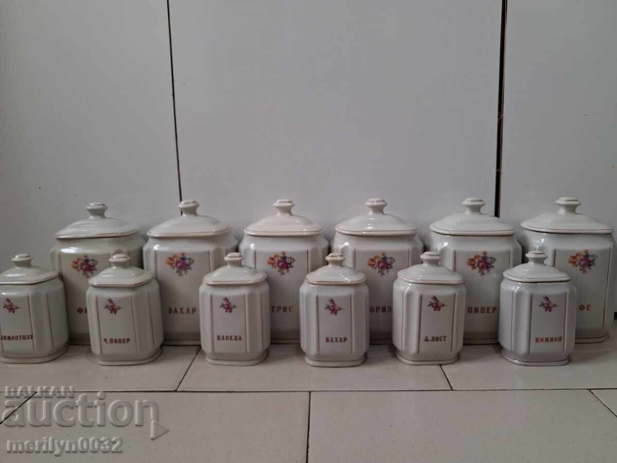 Auction Bulgarian porcelain service 16 pieces porcelain for spices NRB Auction Bulgarian porcelain service 16 pieces porcelain for spices NRB