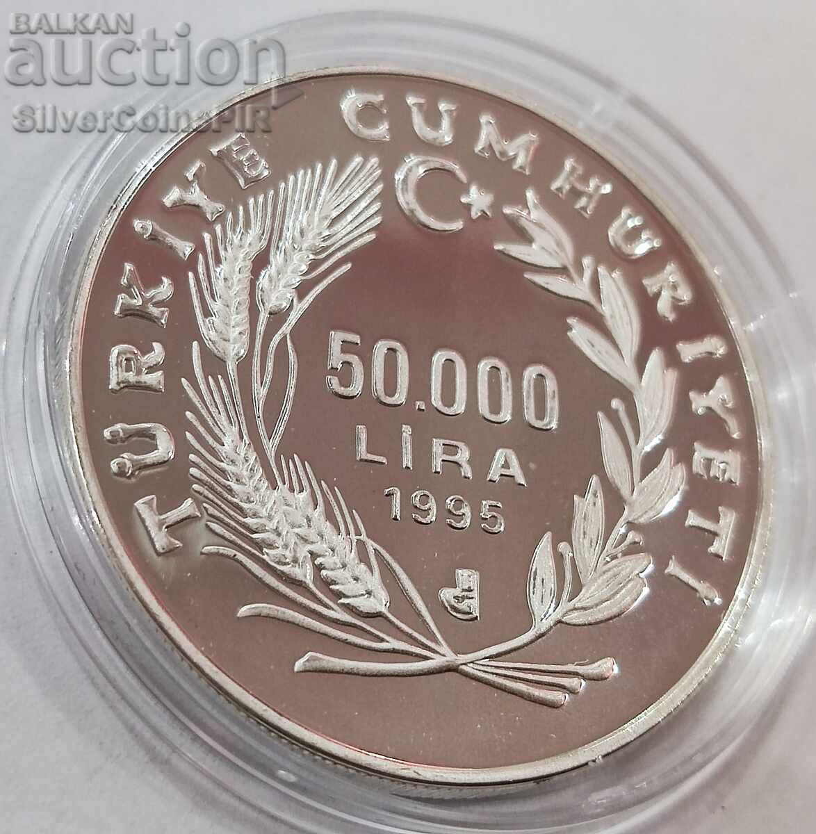 Delivery of Silver 50000 Lira Ship Piri Reis 1995 Turkey Delivery of Silver 50000 Lira Ship Piri Reis 1995 Turkey