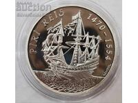 Silver 50000 Lira Ship Piri Reis 1995 Turkey