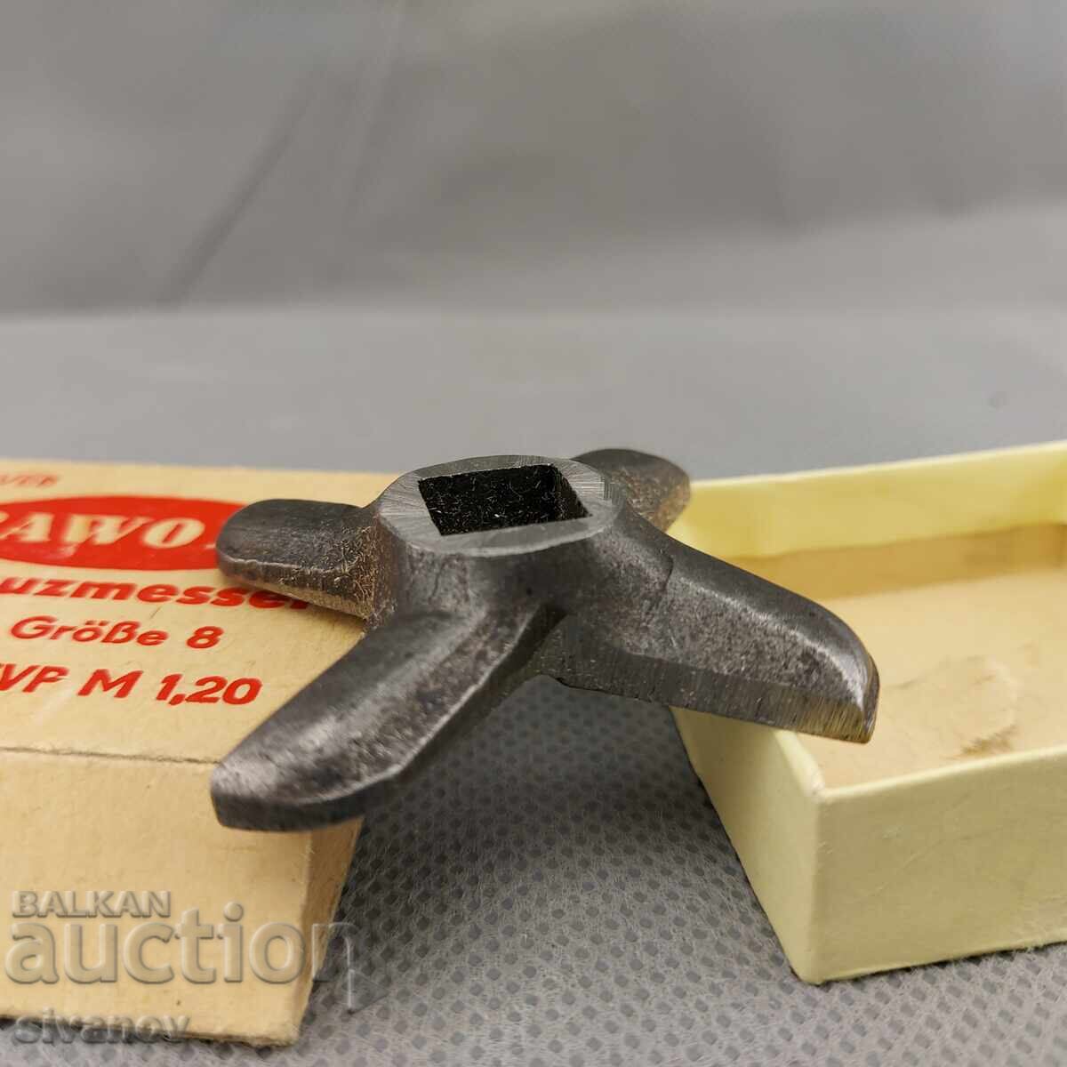 Cuțit vechi german pentru mașină de tocat carne RAWOLO mărimea #8 1974 #2919 - 5 Cuțit vechi german pentru mașină de tocat carne RAWOLO mărimea #8 1974 #2919 - 5