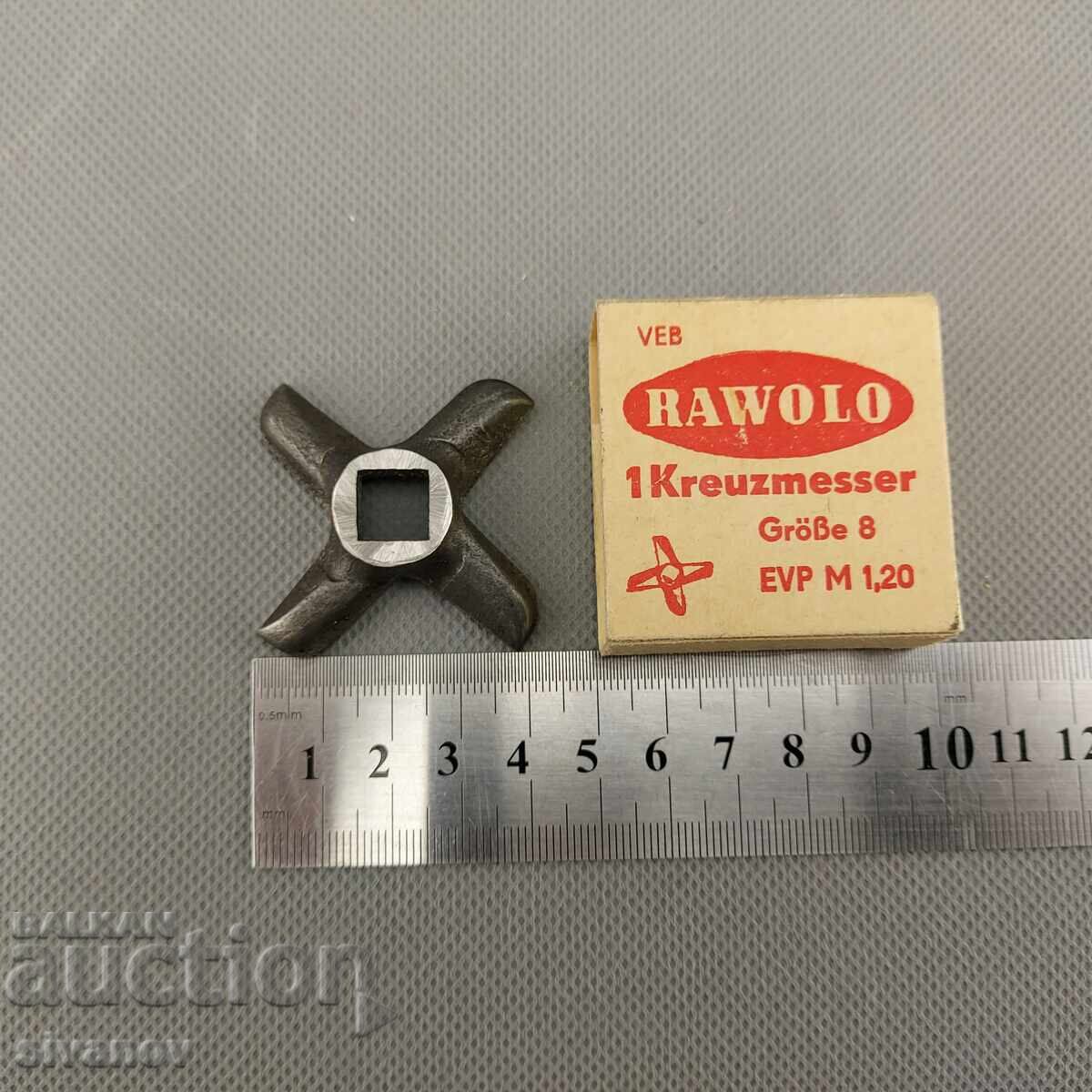 Cuțit vechi german pentru mașină de tocat carne RAWOLO mărimea #8 1974 #2919 - 6 Cuțit vechi german pentru mașină de tocat carne RAWOLO mărimea #8 1974 #2919 - 6