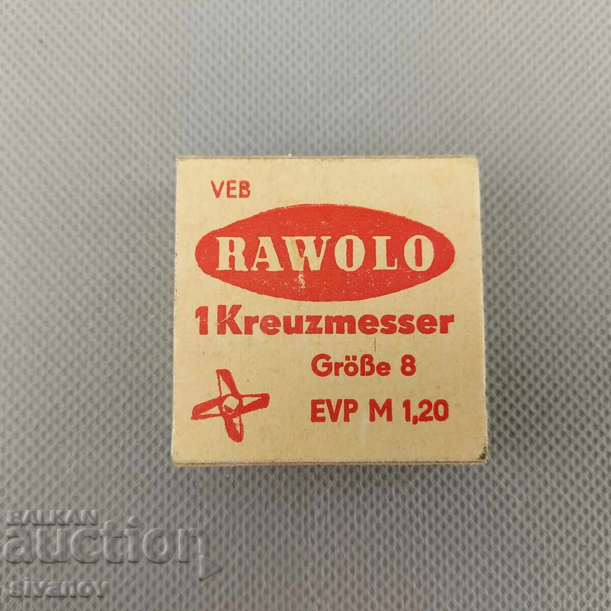 Cuțit vechi german pentru mașină de tocat carne RAWOLO mărimea #8 1974 #2919 Cuțit vechi german pentru mașină de tocat carne RAWOLO mărimea #8 1974 #2919
