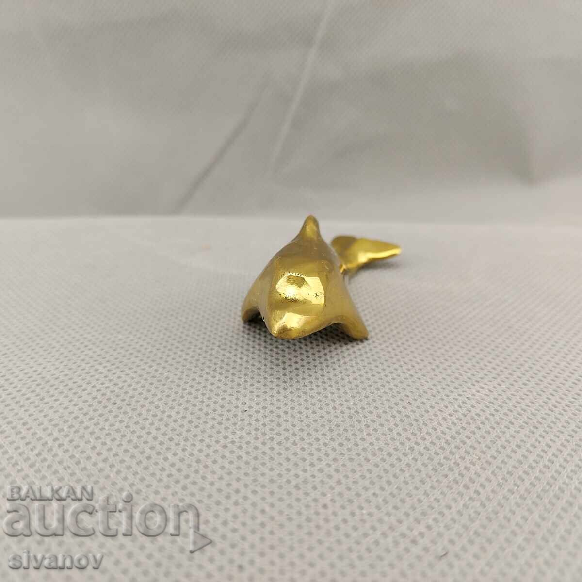 Стара фигурка на делфин от полиран месинг #2925 с цена 24.99 лв. | € 12.78