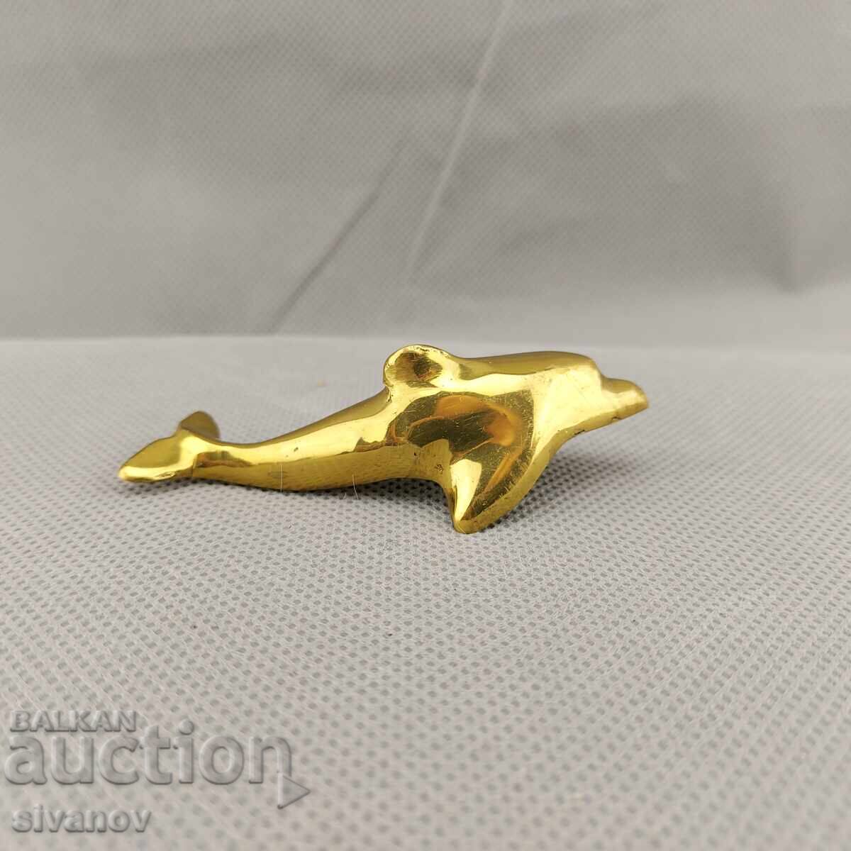 Аукцион Стара фигурка на делфин от полиран месинг #2925