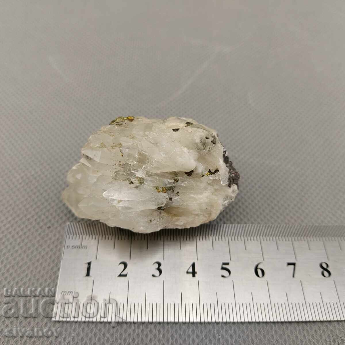 Ενδιαφέρον δείγμα χαλαζία και πυρίτη κρυσταλλικού συσσωματώματος #2931 - 7