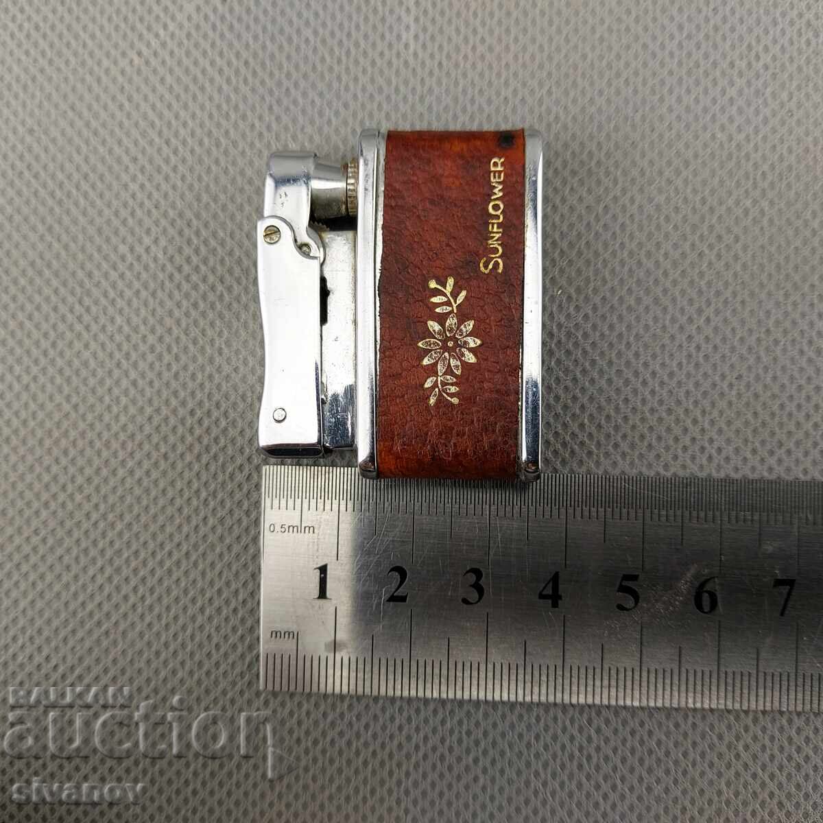 Old small gasoline lighter Sunflower Made in China #2935 - 7