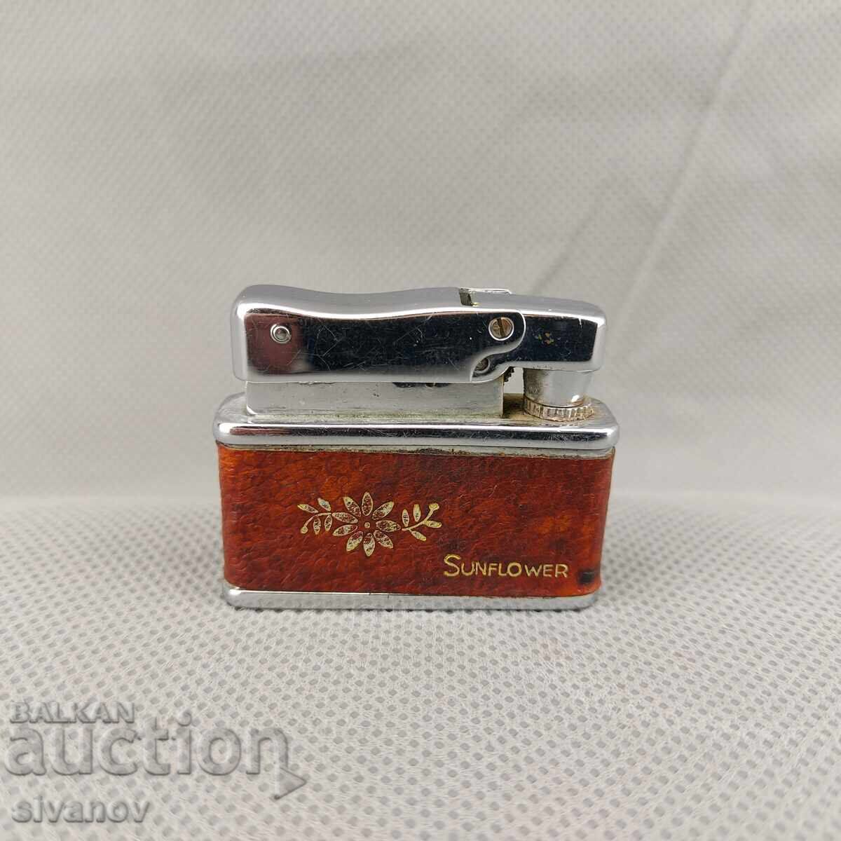 Old small gasoline lighter Sunflower Made in China #2935