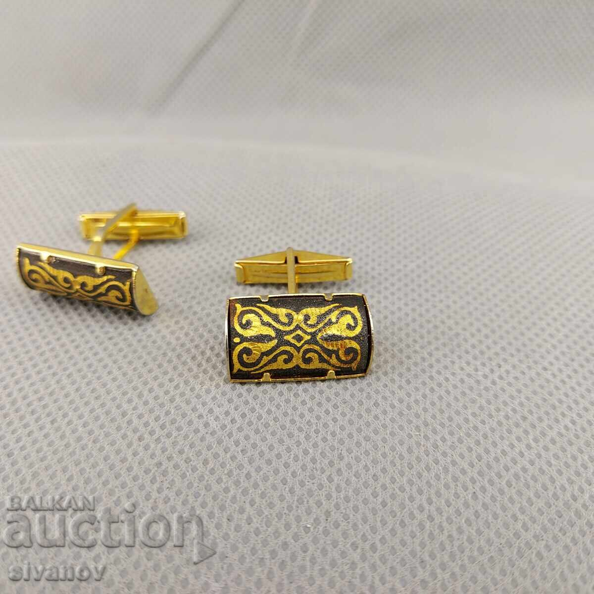 Όμορφα παλιά μανικετόκουμπα σε χρυσό χρώμα #2937 - 5 Όμορφα παλιά μανικετόκουμπα σε χρυσό χρώμα #2937 - 5