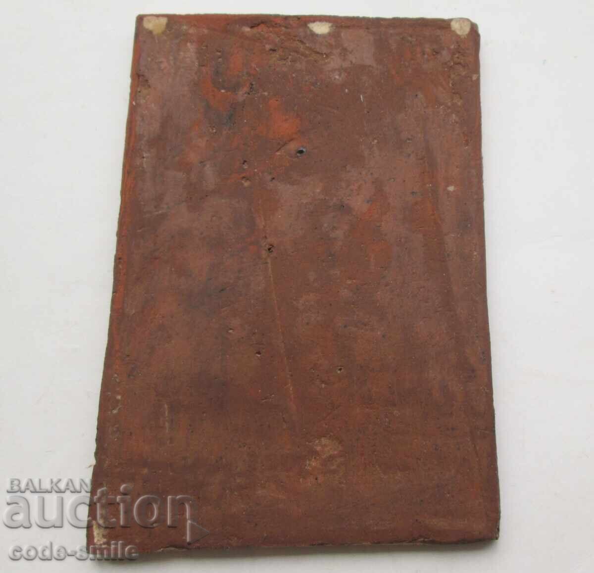 Veche icoană ceramică a Sfintei Fecioare Maria cu Pruncul - 5