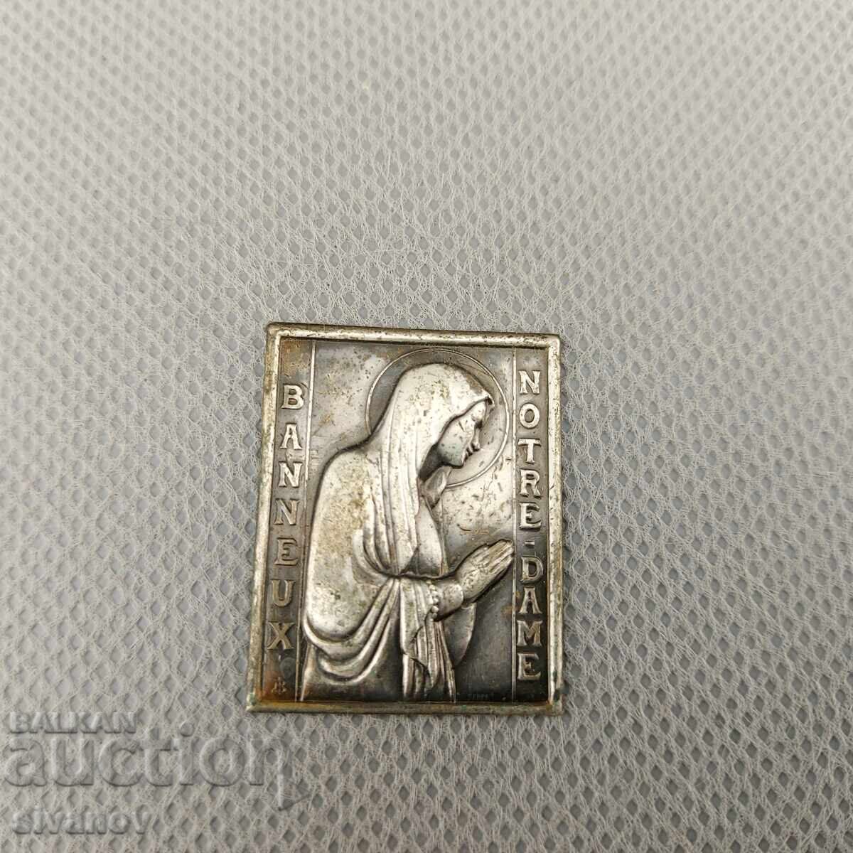 Παράδοση Παλαιό σουβενίρ Νοτρ Νταμ, μικρή μεταλλική εικόνα #2938